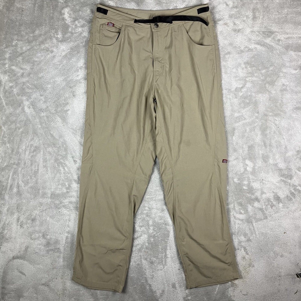 Helly Hansen Pants Mens Large 34x32 Beige Nylon Outdoor Hiking Skiing Cinch Belt